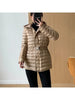 Autumn Winter Lightweight Short Slim 90% White Duck Down Jacket Women Hooded Detachable Sash Warm Down Coat