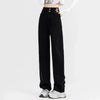Woman Korean Double Buckle Design Jeans Female Winter Snow Warm Thermal Plush Pants Girls High Waist Denim Trousers