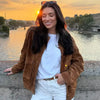 Women's Bomber Jacket Autumn Suede Crop Outerwears Khaki Darkkhaki Coats Coats & Jackets Chic Long Sleeve Tops
