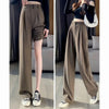 Female High Waisted Wide Leg Pants Spring Women Concise Suit Trousers Lady Chic Korean Designer Solid Color Slacks