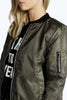 Autumn Short Jackets for Women Vintage High Street O-neck Bomber Jacket Female Zipper Long Sleeve Coat Woman