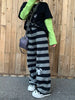 Japanese Stripe Wide Leg Trousers Y2k Aesthetic Kawaii Cartoon Embroidery Straight Pants Vintage Casual Loose Pantalones Women