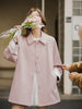 Women Mid Long Windbreaker Autumn Trench Coat Raglan Sleeve Lace Korean Style Ladies Outer Coat