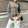 Women Casual Plaid Shorts Set Lapel Long-sleeved Zipper Jacket Short Pants Suit Lady Spring Daily Loose Outfits