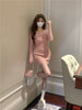 Y2K Knitted Mini Dress Women Streetwear Sexy Off Shoulder Sweater A Line Dresses Christmas Party Korean Bodycon Vestidos