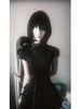 Gothic Lolita Y2K Women's Mini Dress Double Breasted Striped Ruffle Hem Slim Fit Harajuku Dark Cute Night Out Streetwear