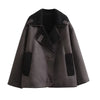 Women Thick Warm Outwear Faux Leather Jackets Autumn Winter Vintage Long Sleeve Lapel Coats Lady Streetwear Top