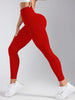 V-Back High Waisted Yoga Leggings Seamless Knit Tights for Women Quick Dry Butt Lifting Slim High Elastic Leggings