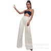 Women's Solid Color Wide-leg Pants Casual Elegant Black Sequins Holiday For Women Long Pant Womens Clothing