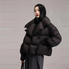 Lagabogy Winter Puffer Jacket Women Short 90% White Duck Down Coat Female Streetwear Warm Parkas Removable Sleeves Outwear