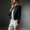Commuter Long Sleeve Jacket Coat European American Elegant Double Breasted Coat Outerwear For Women Spring Falll Tops