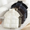 Women Stand Collar Knit Spliced Cotton Puffer Vest Drawstring Hem Loose Quilted Waistcoat Autumn Winter Casual Outerwear