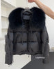 Lagabogy Loose Parkas Outwear Large Real Natural Fur Collar Winter Puffer Jacket Women Thick Warm Duck Down Coat Female