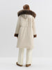 Women's Fur-Lined Down Parka with Wool Blending Mid-Length Winter Jacket for Winter Long Hooded Jacket