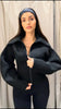 Casual Women's Waist Cinched Cropped Jackets Lapel Zipper Puff Sleeve Female Coats Spring Lady Commute Outwear