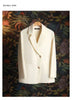 Women's Single Breasted Blazer Autumn Chic Casual Back Slit Design Niche Famale Suit Coat 2DB4253