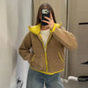 Spring Contrast Knitted Cardigan Jackets For Women Elegant Long Sleeve Pockets Zipper Sweater Street Lady Chic Outwear