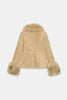 Faux Collar Suede Jacket Women Lapel Full Sleeve Plush Cuff Casual Short Jackets Lady Daily Commute Street Outwear