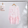 Print Shoulder Pad Waist Cinching Short Dress Women Sexy O-neck Lantern Long Sleeve Cascading Ruffle Slim Dresses Chic Partywear