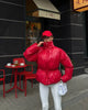 Women High Stand Collar Solid Puffer Jacket Elastic Cinched Waist Peplum Hem Zip Back Thick Padded Coat Warm Winter Street Coats
