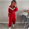 Women Solid Zip Up Two Piece Set High Neck Loose Jacket Wide Leg Track Pants Spring Autumn Casaual Hip Hop Outfit