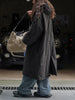 Black Big Size Long Cotton-padded Coat Long Sleeve Loose Fit Women Parkas Tide Autumn Winter 1DH2804