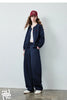 Women's Lazy Academy Soft American Curved Leg Trousers Autumn Paneled Design Pear Figure Shaping Pants