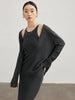 French Knitted Set Dress Women's Early Autumn Woolen Hoodie Strap Skirt Two Piece Set