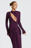 Hollow Out Long Sleeve Sexy Maxi Dress Women Gown Elegant O Neck Draped Ruched Bodycon Club Party Long Dress