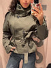 Khaki Lace Up Cape Trench Coat Loose Solid Full Sleeve Lapel Windbreaker Autumn Commute Casual Daily Coats