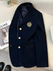 Spring Preppy All Match Suit Coat Bf Loose Solid Color Lapel Casual Buttons Outerwear Japanese Uniform Women Blazer Jacket