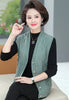 Women Knitted Cardigan Vest Jacket Spring Autumn Solid Color V-Neck Ladies Coat Middle Aged Mother Lady Sweater Waistcoat