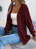 Solid Color Hollow Lantern Long Sleeve Sweater for Women Casual Cardigan Sweaters Autumn Winter Mid-length Jacket Tops
