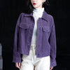 Spring Autumn Corduroy Short Jacket Versatile Women's Casual Coat 5XL Large Size Solid Loose Female Corduroy Outwear