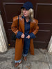 Brown Crocodile Embossed Faux Leather Trench Coat Lapel Single Breasted Straight Front Pockets Autumn Winter Fit Jacket