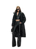 Spring Autumn Long Fitted Soft Black Pu Leather Flare Pants for Women Low Waist Sexy Designer Gyaru Clothes