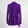 High-quality Office Suit Purple Jacket and Trousers 2-piece Set Waist Suit Temperament Suits for Women Hjlzbw