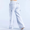 Women‘s Wide Leg Cargo Pants Elastic Waistband with Large Pockets Casual Fitness Sportswear Y2k Long Pants