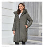Women Winter Coat Long Thick Parkas Zip Up Warm Female Outwear Slant Pocket Drawstring Hem Women's Jackets 1107