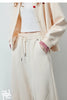 Women's Lazy Academy Soft American Curved Leg Trousers Autumn Paneled Design Pear Figure Shaping Pants