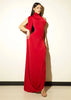 Split Turtleneck Sexy Maxi Dress Women Gown One-shoulder High Waist Bodycon Solid Club Party Long Dress Elegant