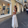 Women's Matching Sets White Y2k Vintage Lace Square Neck Cropped Top & Maxi Skirt Set Holiday Dress Boho Beachwear