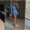 Women's Short Set Lapel Collar Fitted Cinched Waist Blazer Jacket Mini Solid Straight Skirt Elegant Suit Party Office Set Ladies