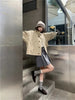 Korea Short Outerwear Woman Casual Loose Lazy Chic Long Sleeve Cotton Blends Windbreaker Coats Thin Thench