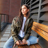 Winter Faux Leather Bomber Jacket Women Short Zipper Front Lapel Outerwear Multiple Pockets Warm Jackets