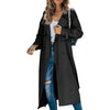Trench Women Coats Mid Length Coat Turn Down Collar Full Sleeve Double Breasted Elegant Splice Lace Up Jackets Autumn