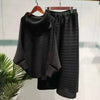 Pleated Suit Set For Women Spring Lapel Top + Fold Wide Leg Pants Two-piece Set Loose Casual Sets Female 2C2174