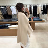 Women's Jacket Outerwear Scarf Collar Solid Long Sleeve Coat Loose Asymmetric Draped Jacket Elegant Casual Street Coat Ladies