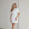 Elegant Solid Shawl Mini Dress Women Chic Half High Collar Waist Cinching A-line Short Dresses Lady Party Evening Gown