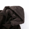Dark Brown Hooded Hybrid Belted Jacket Oversize Long-Sleeve Spring Elegant Women Outerwear Office Casual Overcoat